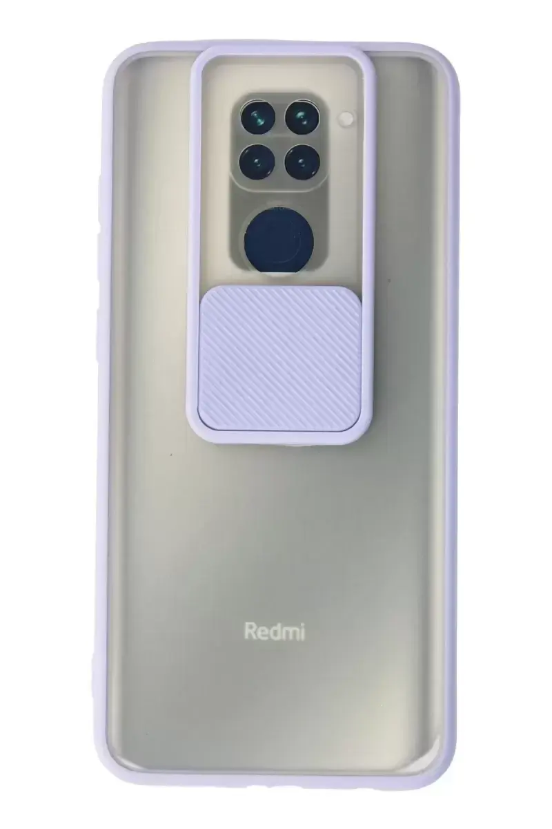Newface Xiaomi Redmi Note 9 Kılıf Palm Buzlu Kamera Sürgülü Silikon - Lila