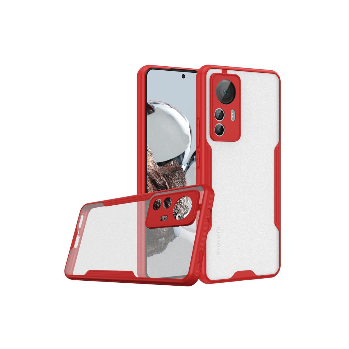 Xiaomi Mi 12t Kılıf Platin Silikon - Kırmızı