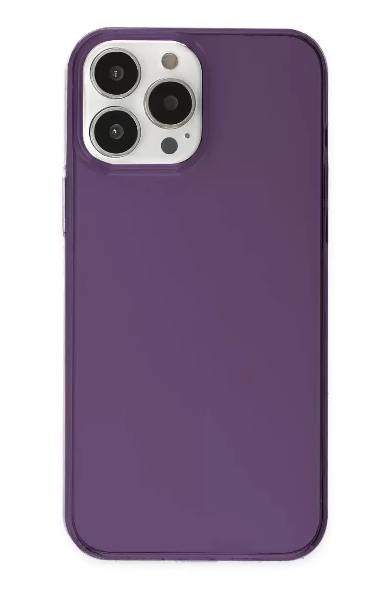 Newface İphone 14 Pro Max Kılıf Pc Sert Şeffaf Kapak - Mor