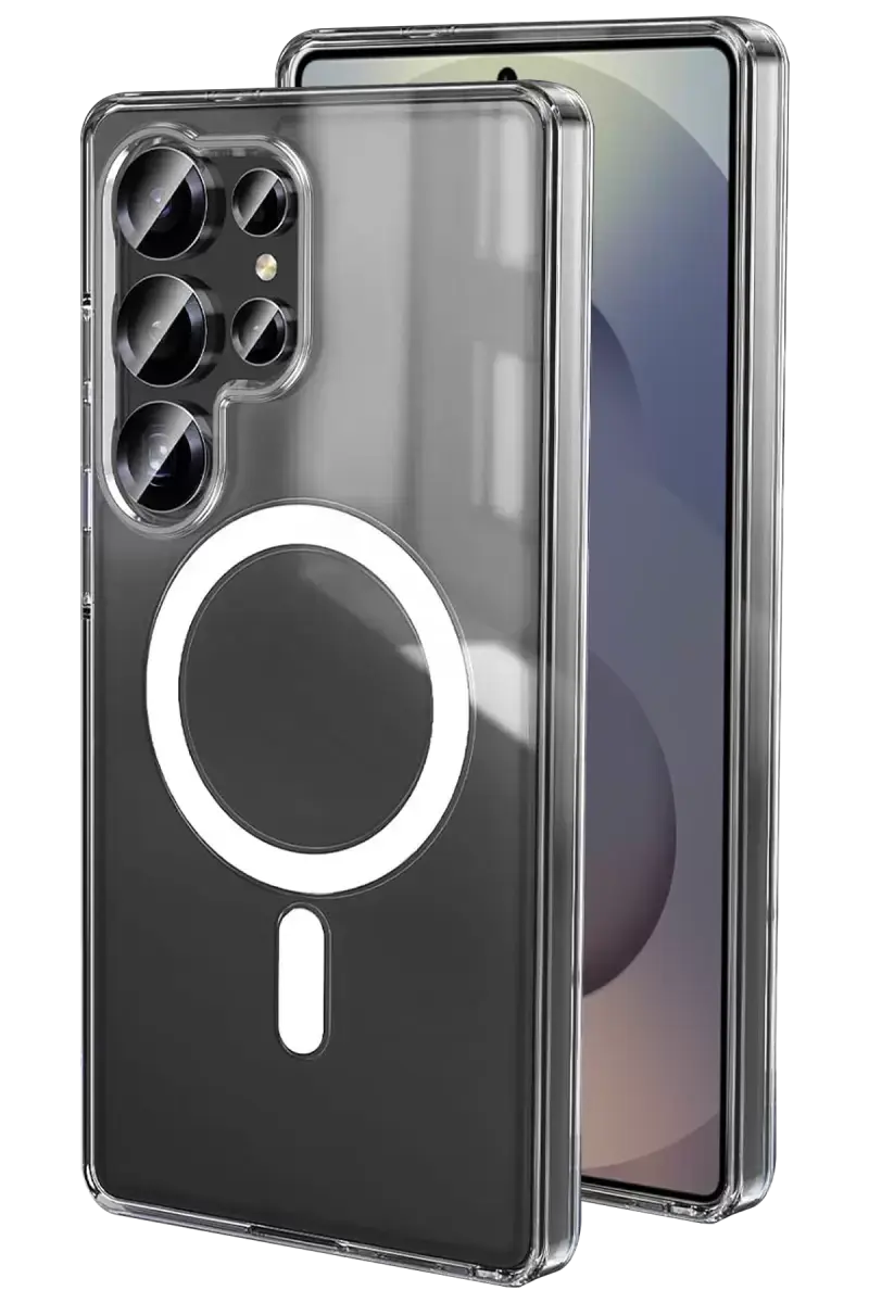 Newface Samsung Galaxy S25 Ultra Kılıf Magneticsafe Şeffaf Silikon - Şeffaf