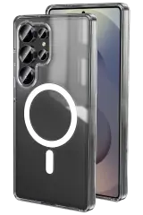 Newface Samsung Galaxy S25 Ultra Kılıf Magneticsafe Şeffaf Silikon - Şeffaf