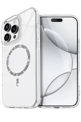 Newface Apple İphone 16 Pro Max Live Diamond Magsafe Kapak - Şeffaf