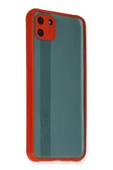 Newface Realme C11 Kılıf Miami Şeffaf Silikon - Kırmızı
