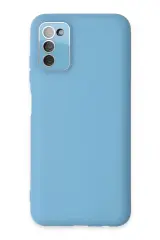 Newface Samsung Galaxy A03s Kılıf Lansman Glass Kapak - Mavi