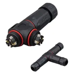 Powermaster Pm-24596 4 Pin Telli 3'lü Tip Ip68 Su Geçirmez Rj45 Konnektör