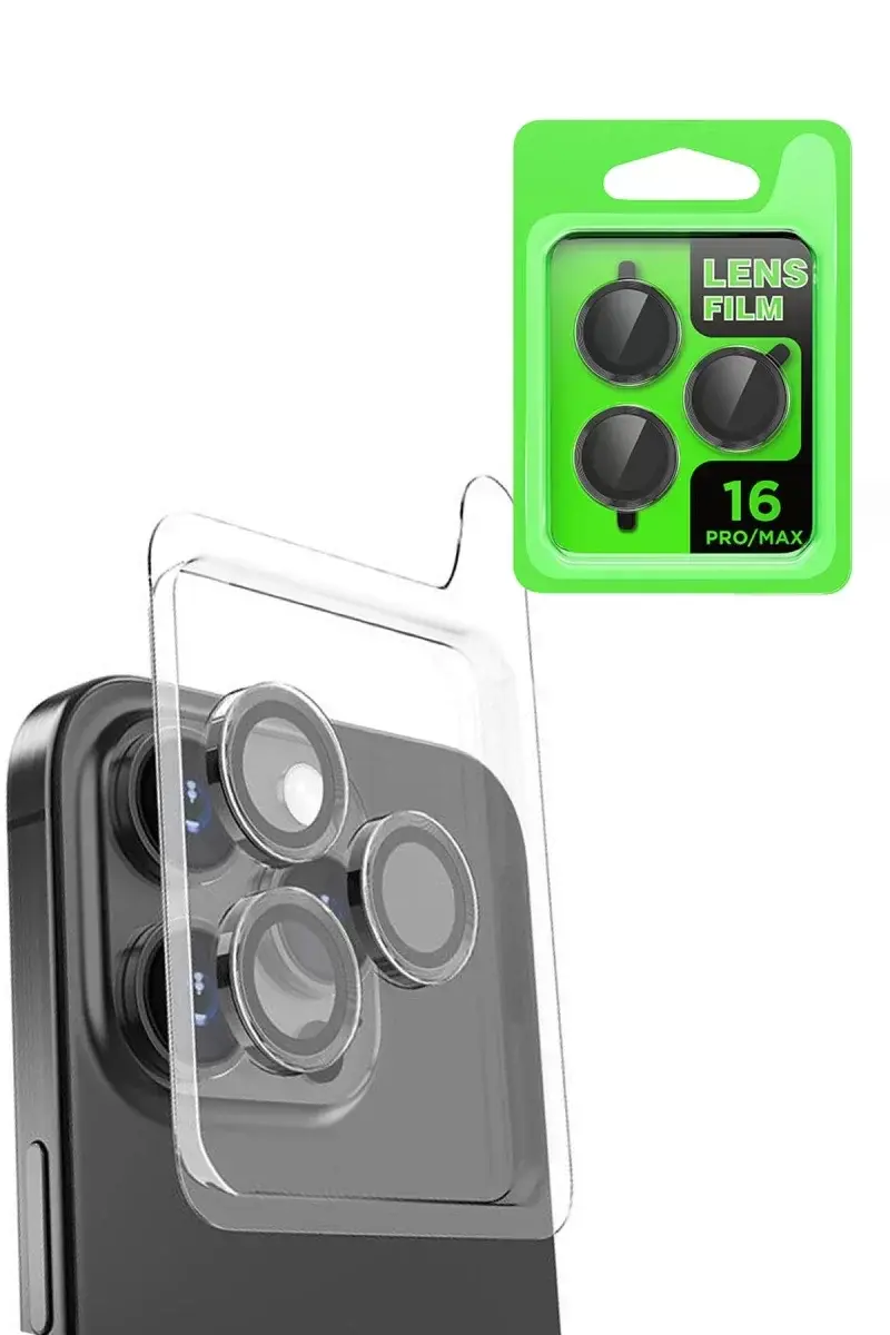 Newface İphone 16 Pro Max Raze Metal Kamera Lens - Siyah