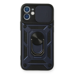 İphone 12 Kılıf Pars Lens Yüzüklü Silikon - Lacivert
