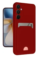 Newface Samsung Galaxy S24 Fe Kılıf Kelvin Kartvizitli Silikon - Kırmızı