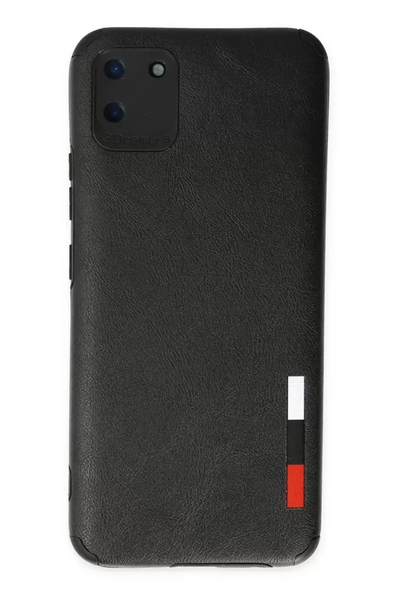 Newface Realme C11 Kılıf Loop Deri Silikon - Siyah