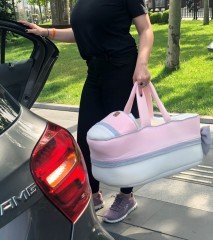 Sema Baby Portbebe Yenidoğan Bebek Yatağı - Ekru/Pembe