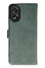 Newface Oppo A38 Kılıf Trend S Plus Kapaklı Kılıf - Yeşil