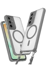 Newface Samsung Galaxy S25 Plus Kılıf Enka Magsafe Silikon Kılıf - Titan Gri