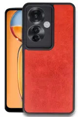 Newface Oppo Reno 11f Kılıf Aras Deri Kapak - Kırmızı