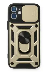 Newface İphone 11 Kılıf Pars Lens Yüzüklü Silikon - Gold