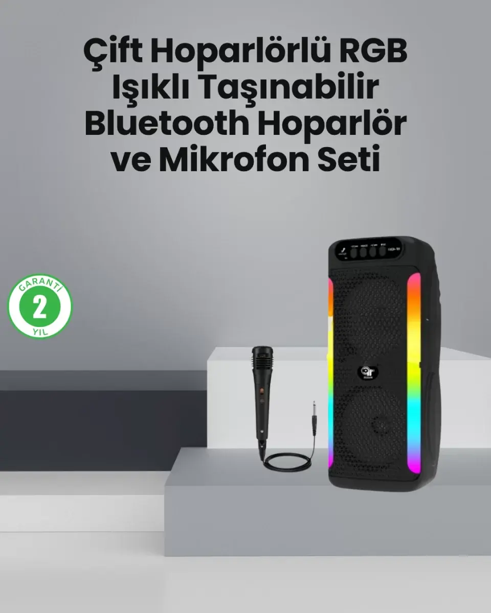 Taşınabilir Şarjlı Hoparlör Usb, Sd Kart, Aux Girişli