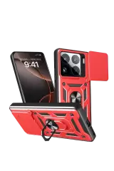 Newface Xiaomi Mi 15 Pro Kılıf Pars Lens Yüzüklü Silikon - Kırmızı