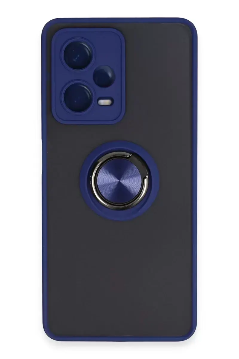 Newface Xiaomi Poco X5 Pro 5g Kılıf Montreal Yüzüklü Silikon Kapak - Lacivert