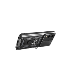 Samsung Galaxy S25 Edge Pars Lens Yüzüklü Silikon - Siyah