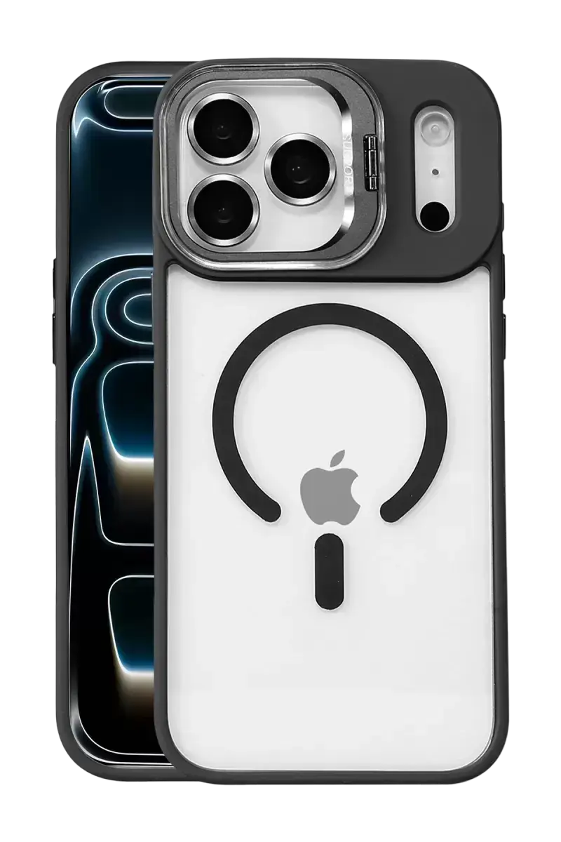 Joko Apple İphone 17 Pro Max Remim Lensli Magsafe Standlı Kapak - Siyah
