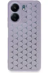 Newface Xiaomi Redmi 13c Kılıf Petek Silikon Kapak - Lila