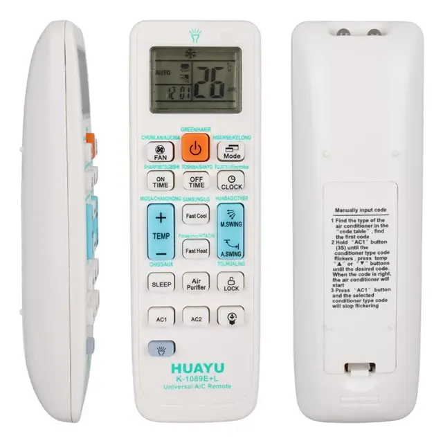 Huayu K-1089e+l Üniversal Akıllı Klima Kumandası Led Işıklı Ve Geniş Uyumluluk