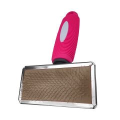 Ans Silikon Saplı Kedi Köpek Tarağı 5*9 cm-16 cm Pembe-Beyaz