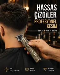 Kompakt Tasarımlı, Güçlü Motorlu Saç Sakal Kesme Makinesi Ve 4 Kılavuz Tarak