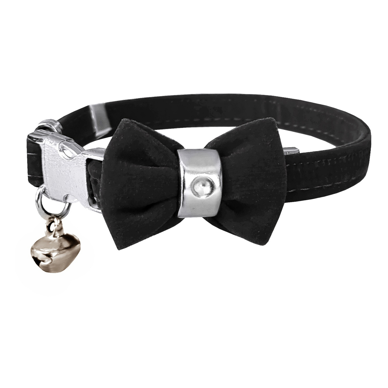Markapet Kadife Kedi Boyun Tasması Papyonlu 20-32 cm Siyah