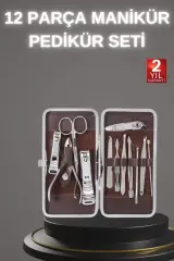 12 Parça Paslanmaz Çelik Kompakt Ve Taşınabilir Manikür Makası Tırnak Makası