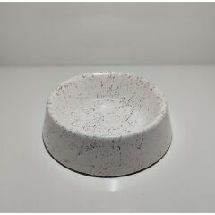 Markapet Elegans Seri Mermerit Kaymaz Tabanlı Kedi Köpek Mama Su Kabı 250 ml 8 oz Beyaz