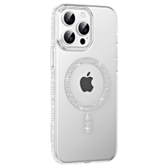 Joko  İphone 14 Pro Max Move Taşlı Magsafe Kapak - Gümüş
