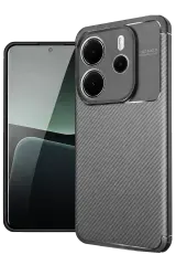 Newface Xiaomi Redmi Note 14 4g Kılıf Auto Focus Karbon Kapak - Gri