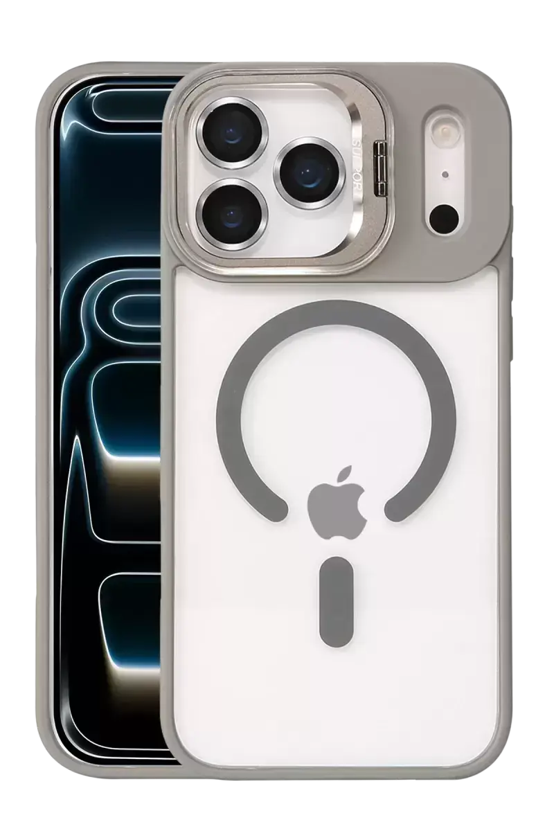 Joko Apple İphone 17 Pro Max Remim Lensli Magsafe Standlı Kapak - Titan Gri