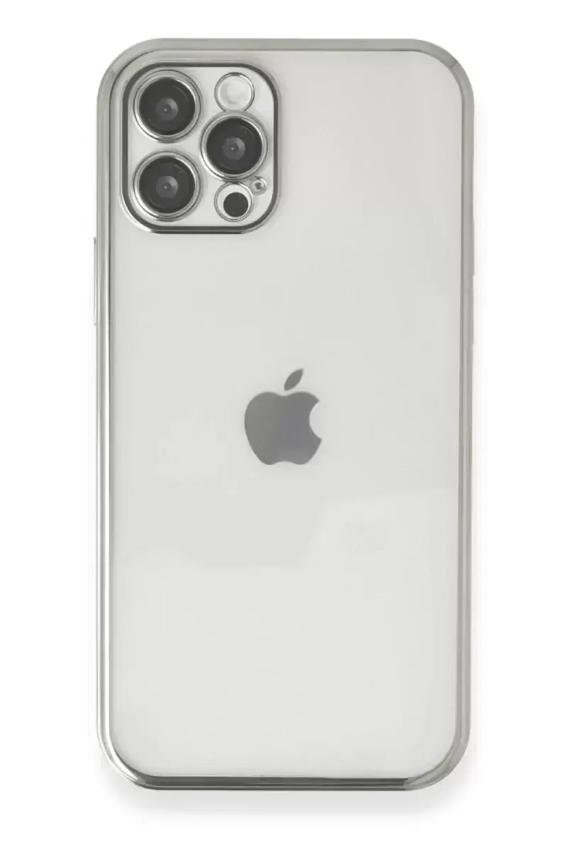 Newface Apple İphone 12 Pro Kılıf Razer Lensli Silikon - Gümüş