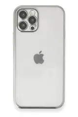 Newface Apple İphone 12 Pro Kılıf Razer Lensli Silikon - Gümüş