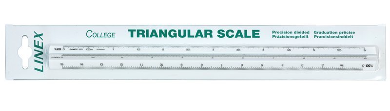 Üçgen Ölçekli Cetvel - 30cm - 1:20:25:33 1/3:50:75:100 - 325 College Serisi