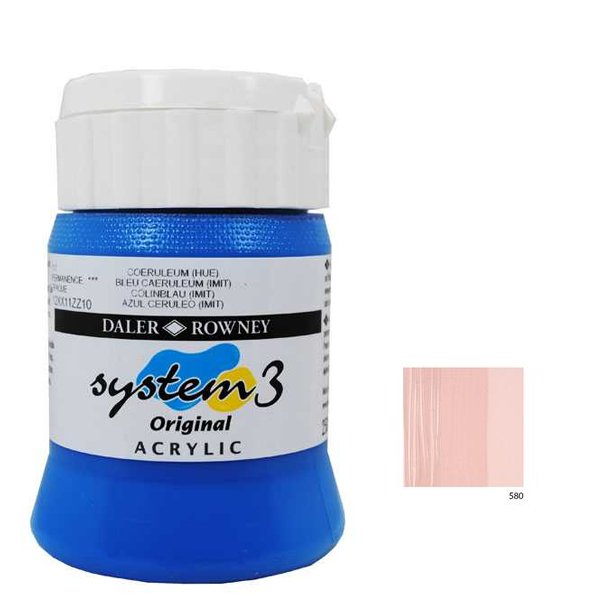 System 3 Akrilik Boya 500ml - Pink Blush 580