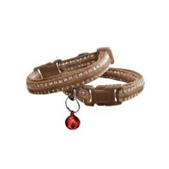 Simli Kedi Köpek Tasması Min:20-Max:30 cm Kahverengi