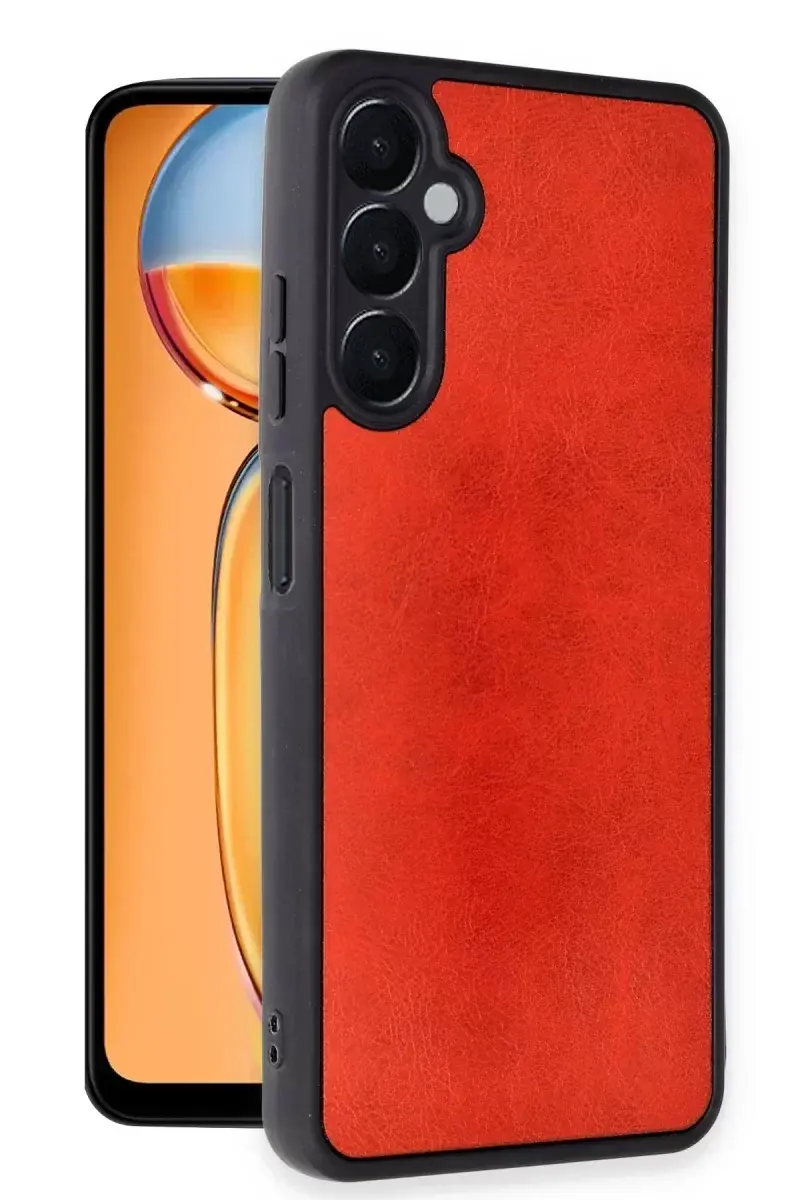 Newface Samsung Galaxy A56 Kılıf Aras Deri Kapak - Kırmızı