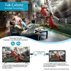 Powermaster Pm-19864 5.8g Kablosuz Hdmı Görüntü Aktarıcı 50 Metre Wireless Uzatıcı