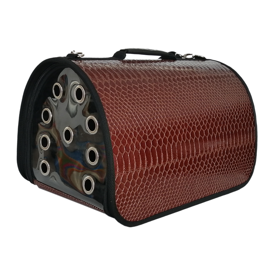 Flipper Kedi Köpek Deri Taşıma Çantası 25x26x42 cm Kahverengi