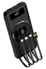 Kablosuz Çoklu Şarj Girişli 10.000 Mah Kablolu Powerbank Taşınabilir