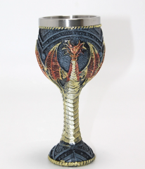 Ejderha Tasarımı 3d Kabartmalı Çelik Kadeh Bardak Alk4376