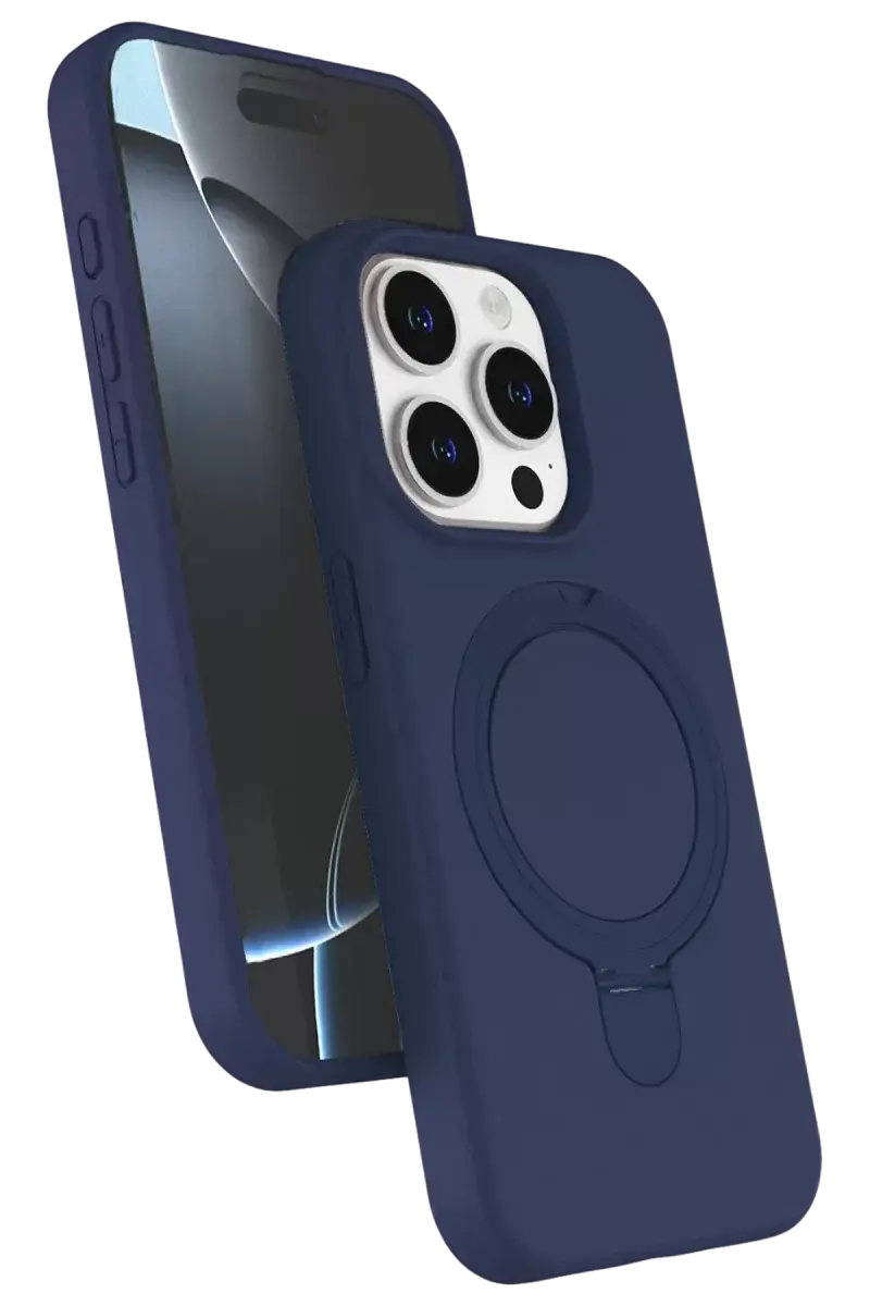 Newface Apple İphone 15 Pro Max Regal Magsafe Standlı Kapak - Lacivert