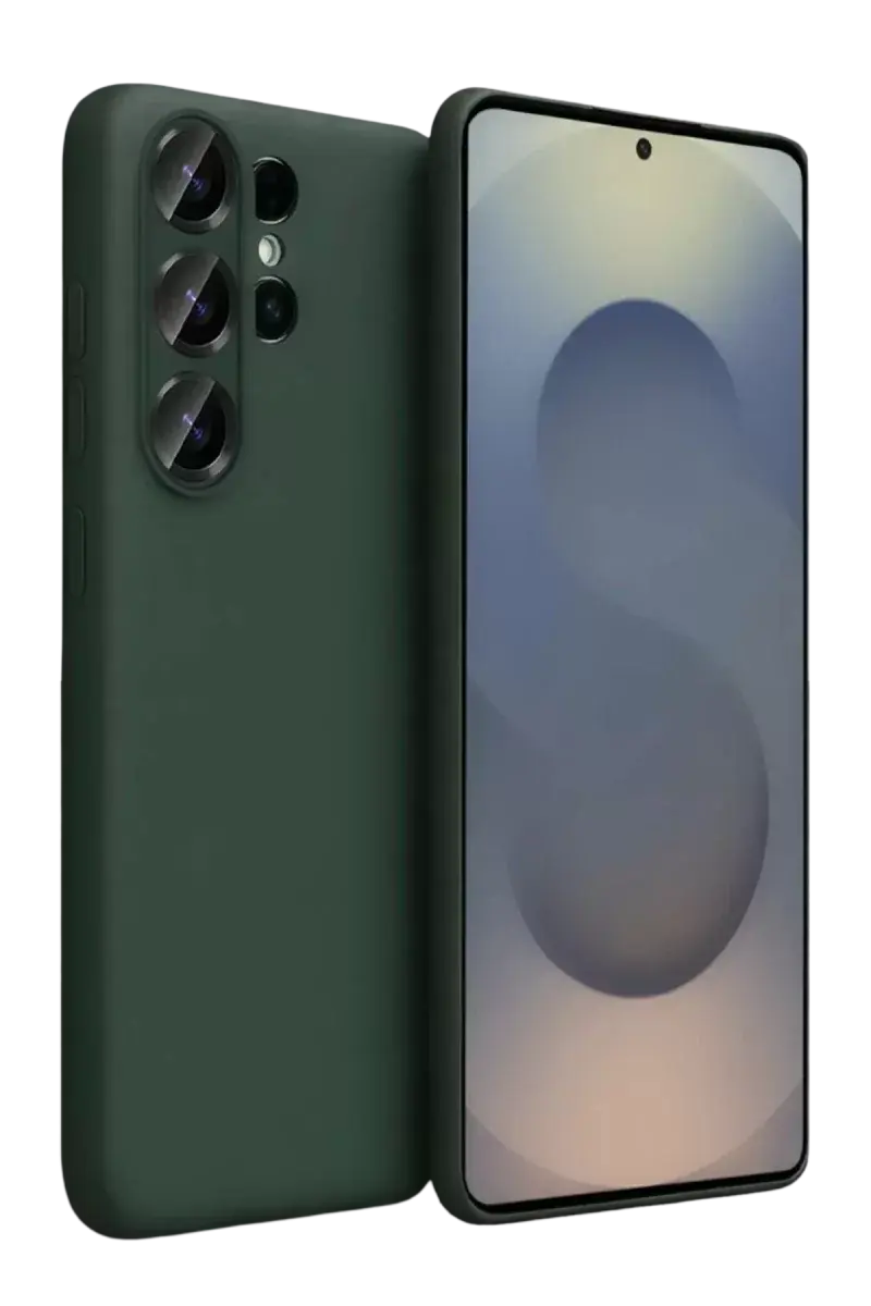 Newface Samsung Galaxy S26 Ultra Nano İçi Kadife Silikon - Koyu Yeşil