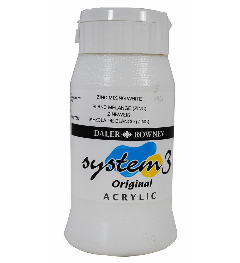 System 3 Akrilik Boya 500ml N:006 Zinc Mixing White