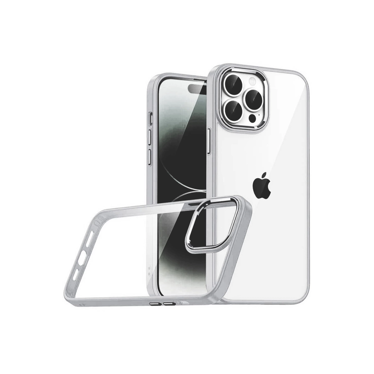 İphone 15 Pro Max Razer Lensli Silikon - Gümüş