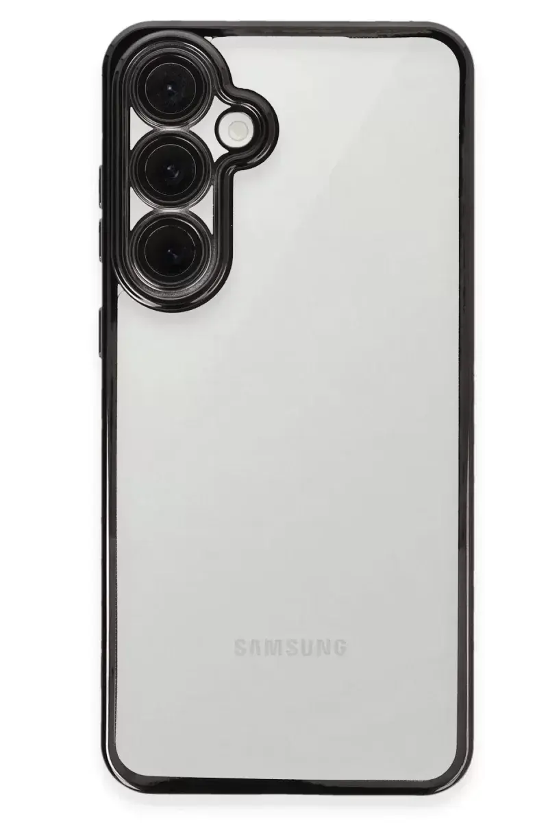 Newface Samsung Galaxy S24 Fe Kılıf Razer Lensli Silikon - Siyah