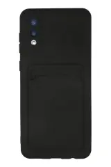 Newface Samsung Galaxy A02 Kılıf Kelvin Kartvizitli Silikon - Siyah