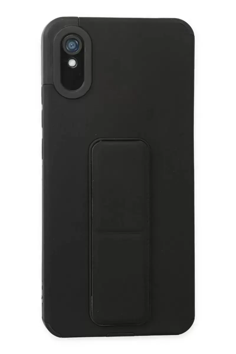 Newface Xiaomi Redmi 9a Kılıf Mega Standlı Silikon - Siyah
